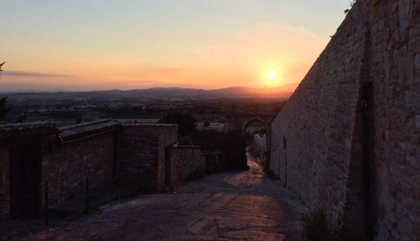 tramonto ad assisi